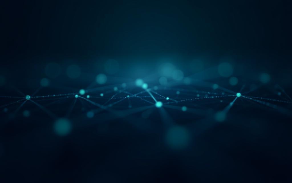 Abstract network connections representing AI and data flow