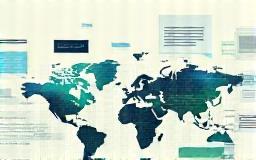 Abstract image representing natural language processing with text and data